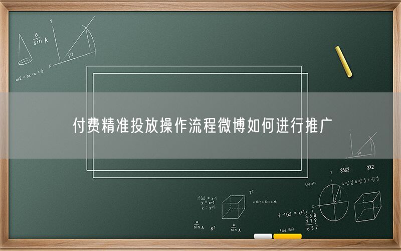 付费精准投放操作流程微博如何进行推广