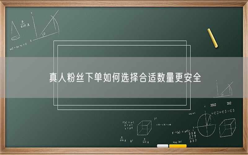 真人粉丝下单如何选择合适数量更安全