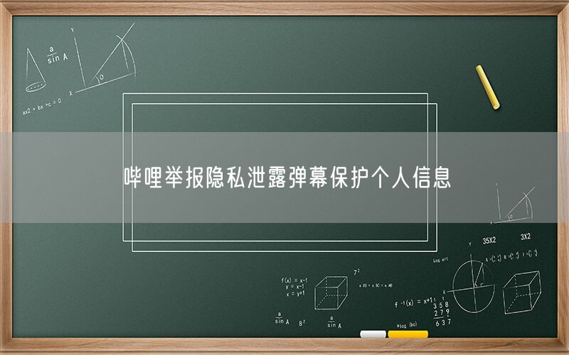 哔哩举报隐私泄露弹幕保护个人信息